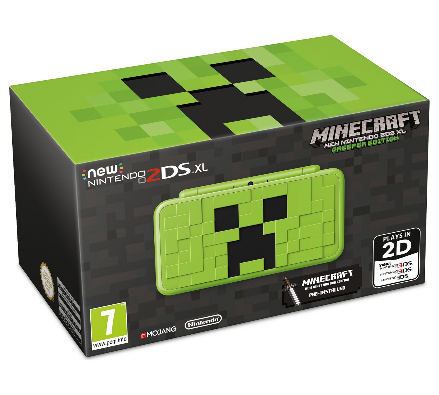 New Nintendo 2ds Xl Creeper Edition + Minecraft Limited 