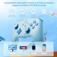 PC Gaming Controller, Wireless Controller with Custom Button, 6-Axis Gyro, Dual Shock, 128-Step Macro Programming, NFC, Turbo, Bluetooth Game Controller for Windows 10/Android/iOS/PC