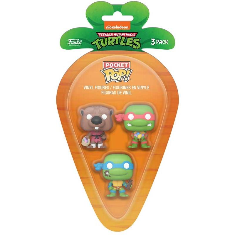 Funko Carrot Pocket POP Teenage Mutant Ninja Turtles Leonardo, Raphael, Splinter 3 pack