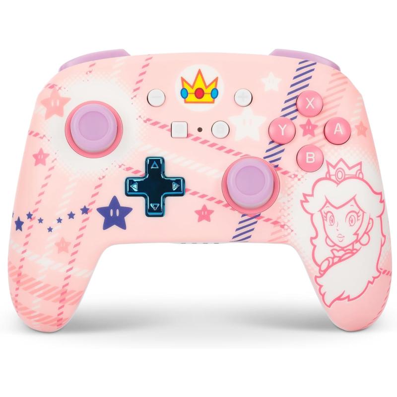 PowerA Enhanced Wireless Controller for Nintendo Switch - Peach, Nintendo Switch - OLED Model, Nintendo Switch Lite, Gamepad, Game Controller, Bluetooth Controller, Officially Licensed