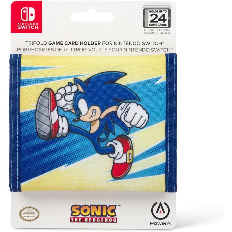 PowerA TriFold Game Card Holder for Nintendo Switch - Sonic Kick, portable, game storage, Nintendo Switch gamecards, Officially Licensed