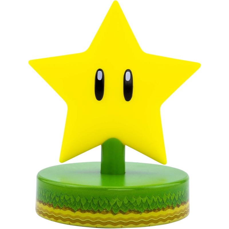 Paladone Mario Super Star 3D Icon Bright Night Light or Desk Lamp Yellow