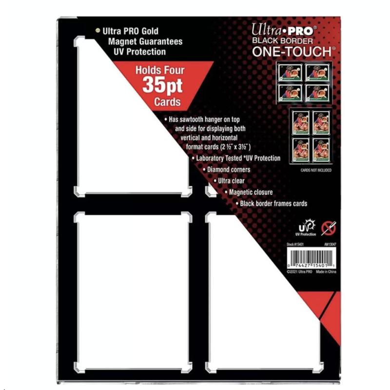 Ultra Pro 35pt 4-Card Black Border Uv One-Touch Mıknatıslı Kart Sergileme Çerçevesi