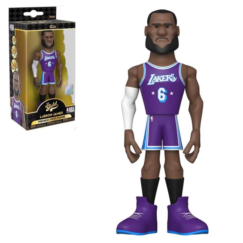 Funko Gold Premium Figür: NBA Los Angeles Lakers LeBron James City Uniform 5 inc