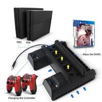 Playstation 4 Slim Pro Fanlı Stand + Oyun Kolu için Usb Şarjlı