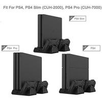 Playstation 4 Slim Pro Fanlı Stand + Oyun Kolu için Usb Şarjlı