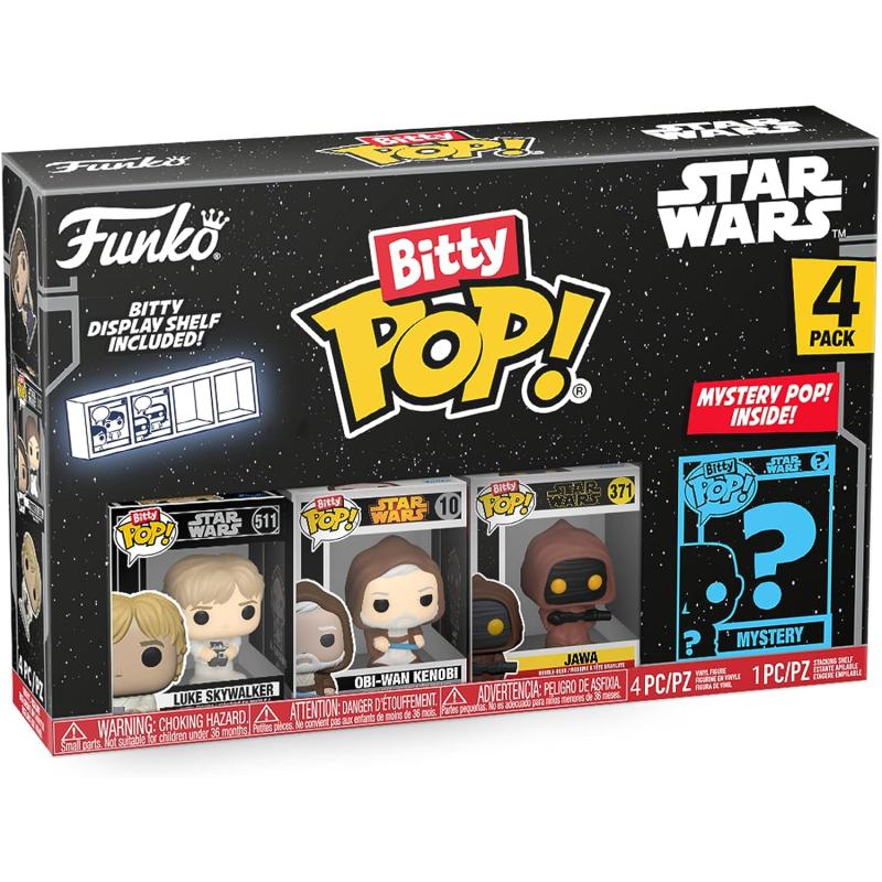 Funko Bitty Pop 4'lü Paket Dc - Luke Skywalker, Obi-Wan Kenobi, Jawa ve Sürpriz Mini Figür