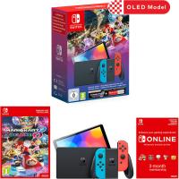 Nintendo Switch Konsol OLED Mario Kart Bundle - Neon Blue/Neon Red
