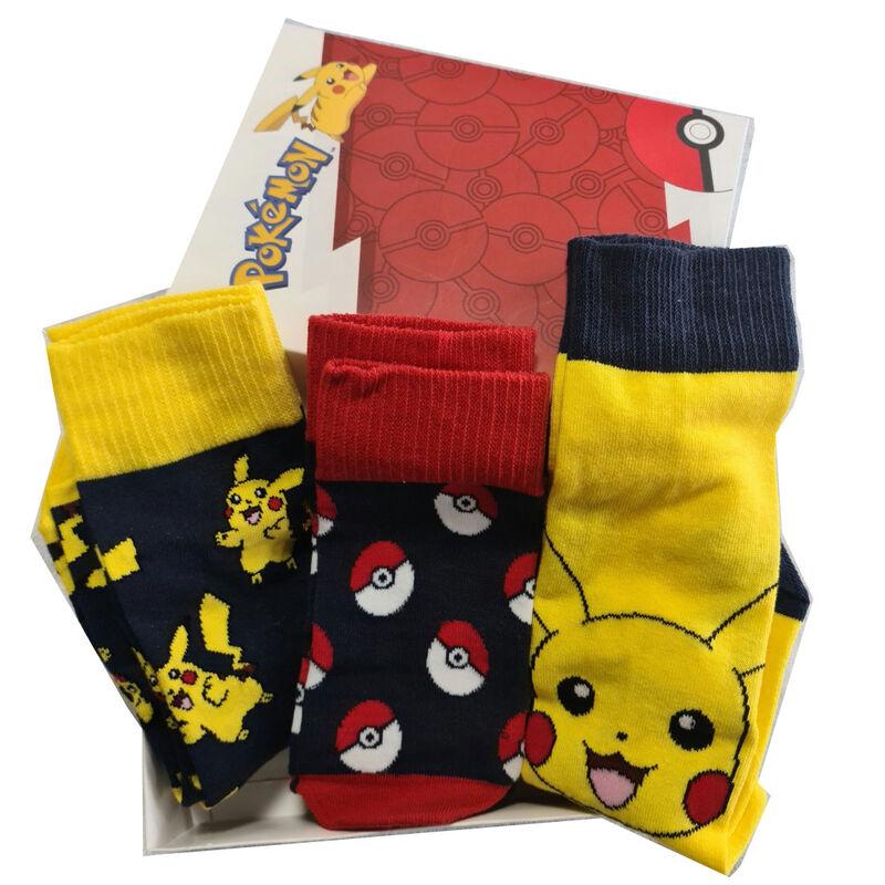 Pokemon Pikachu Çorap Lisanslı Kutulu 3 Adet (Yetişkin)