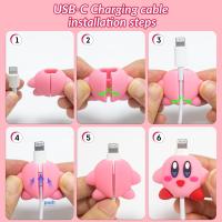 USB Kablo Tutucu Koruyucu Kirby Tasarımlı Nintendo Switch uyumlu TYPC-E ,Iphone,Android